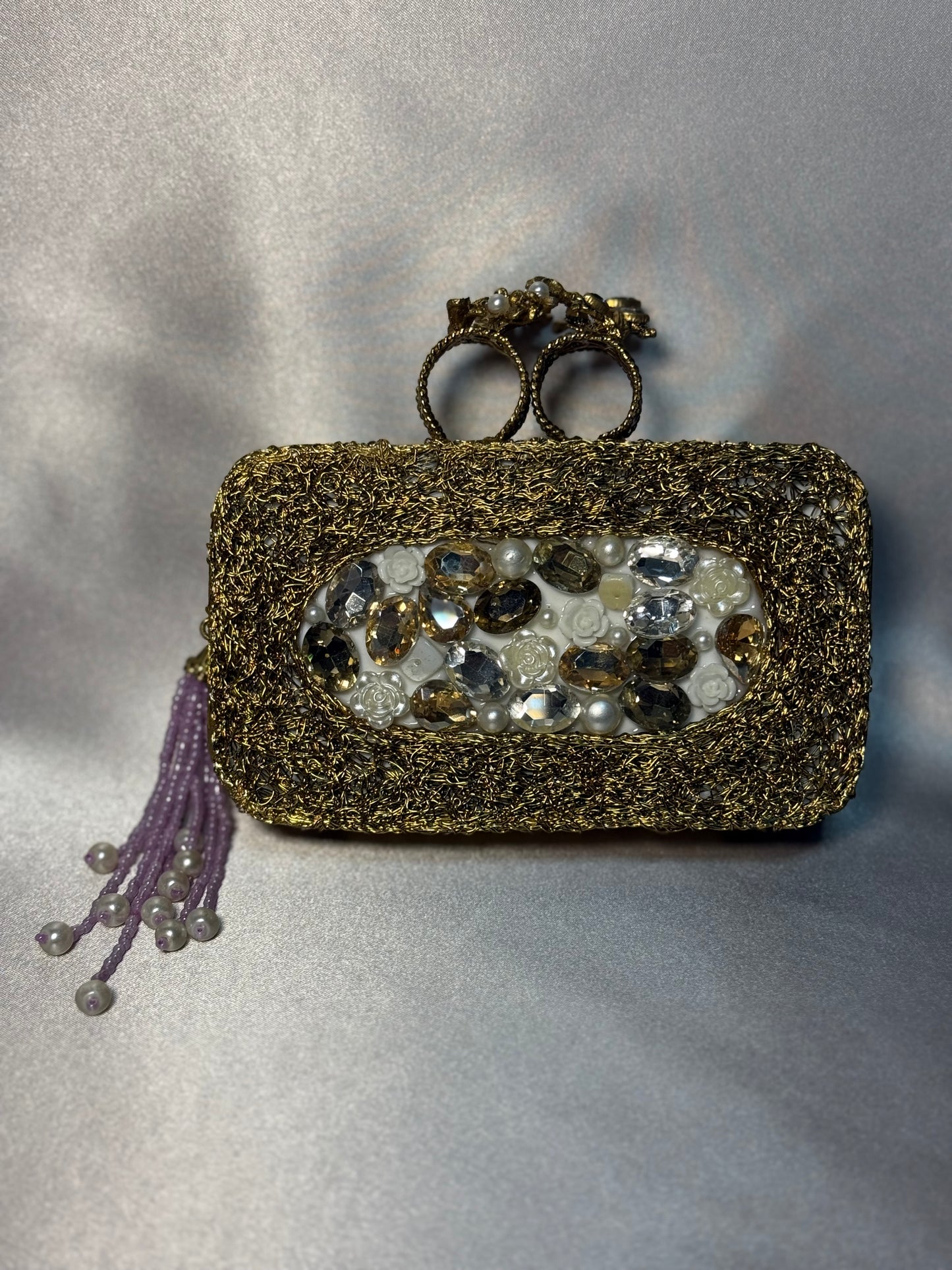 Lilac Turkish Clutch - Gold
