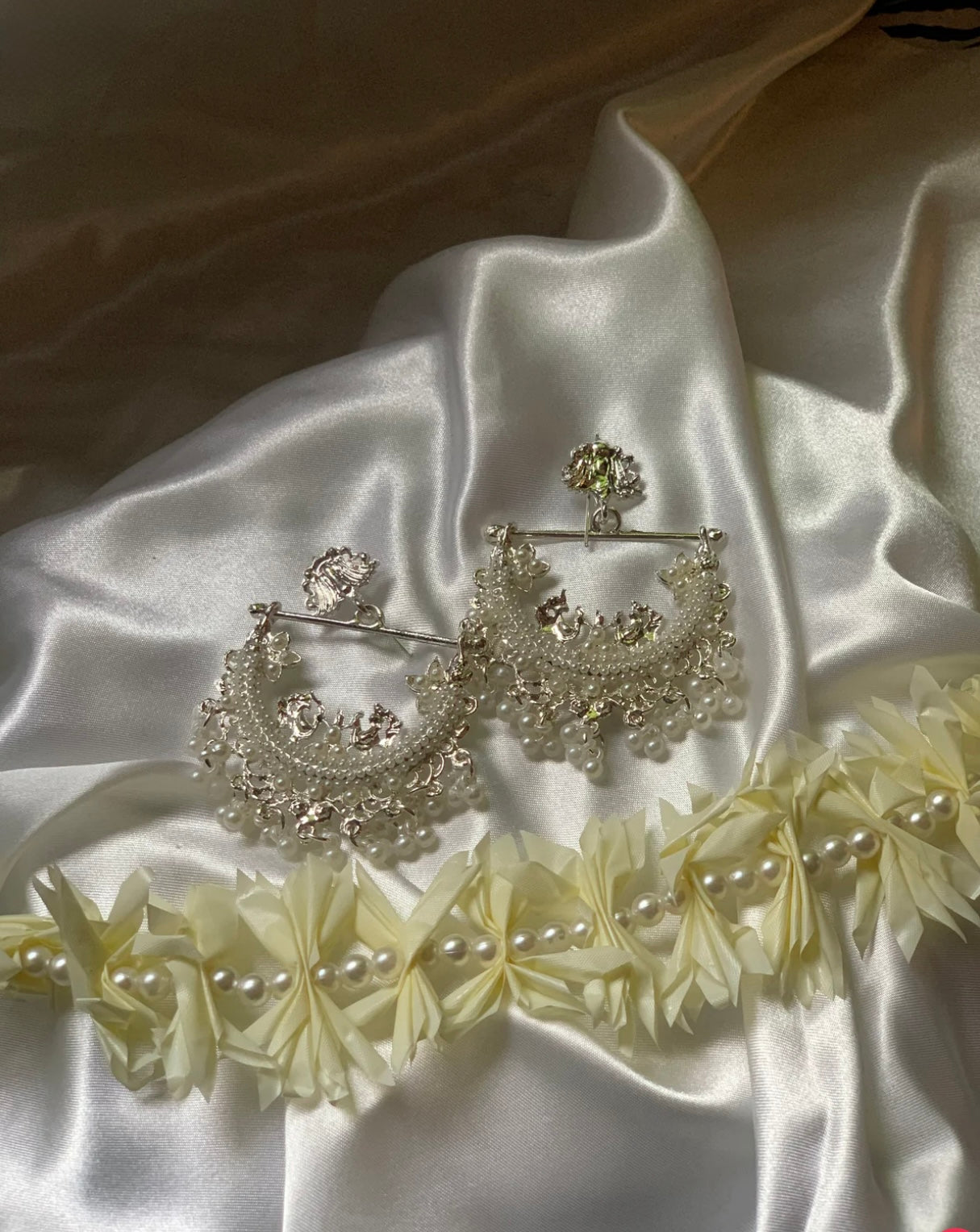 Peacock Earrings - White