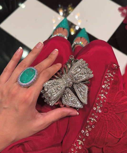 Mini Heart Clutch - Silver