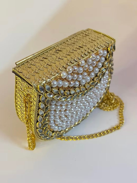 Maharani Pearl Kundan Clutch