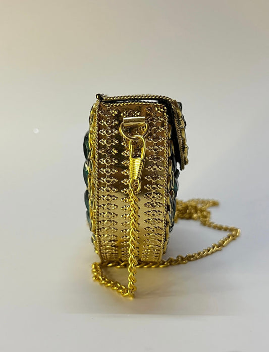 Maharani Emerald Kundan Clutch