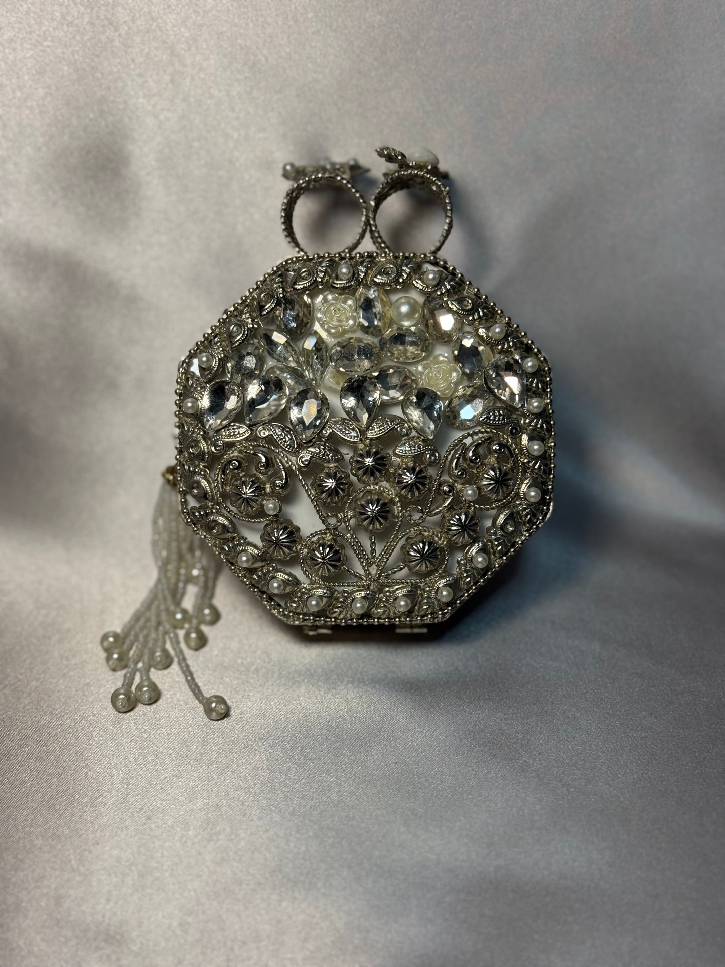 Pink Turkish Clutch - Silver