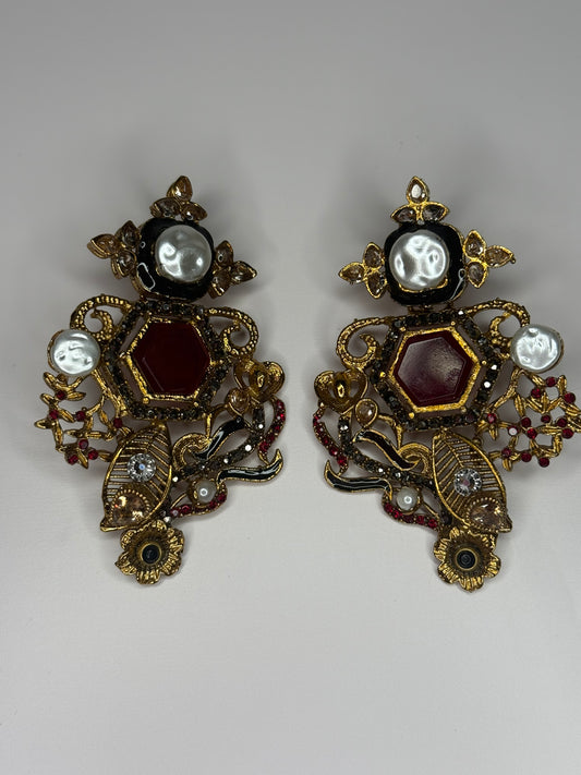 Maroon Turkish Earrings