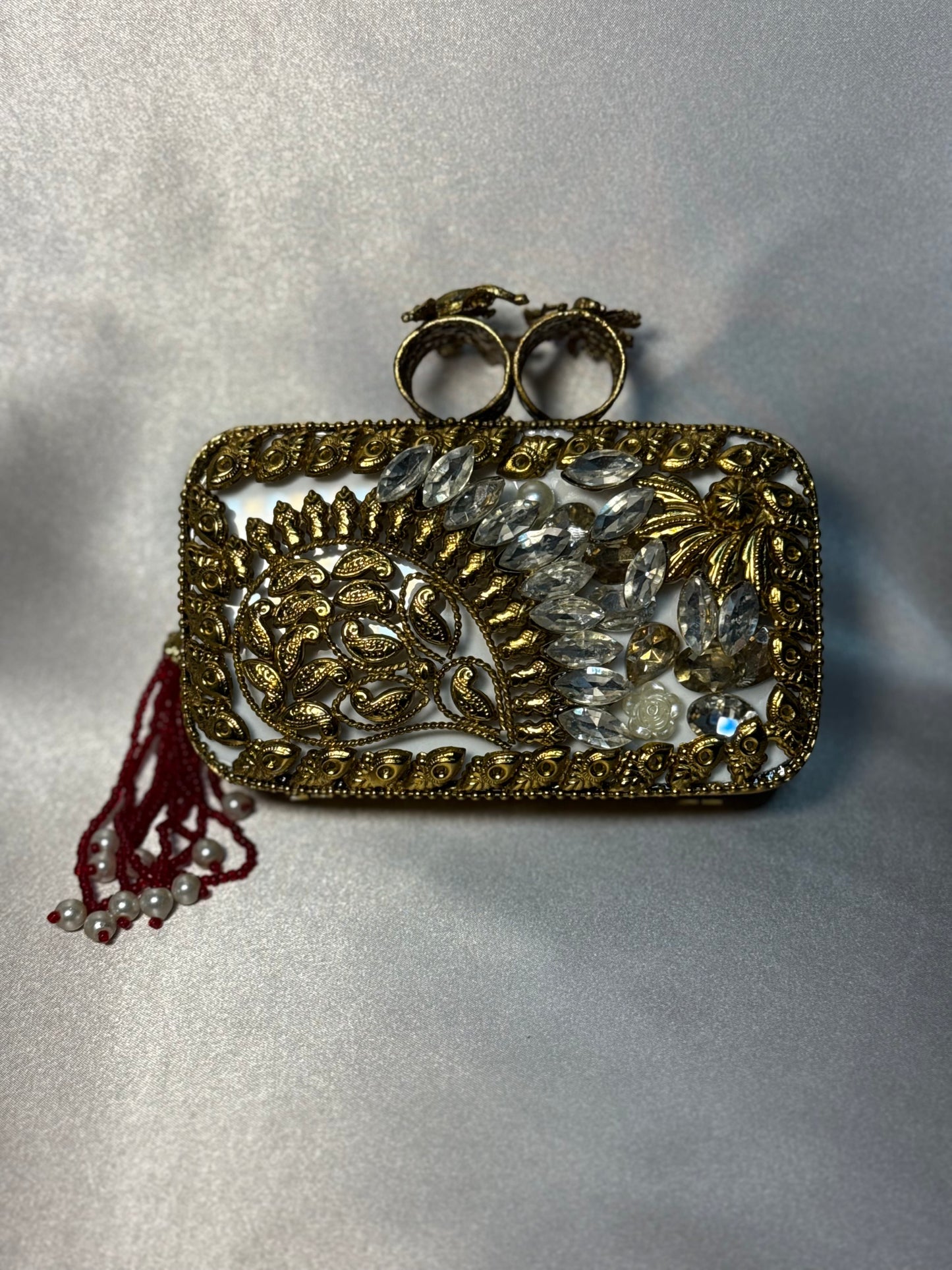 Red Turkish Clutch - Gold