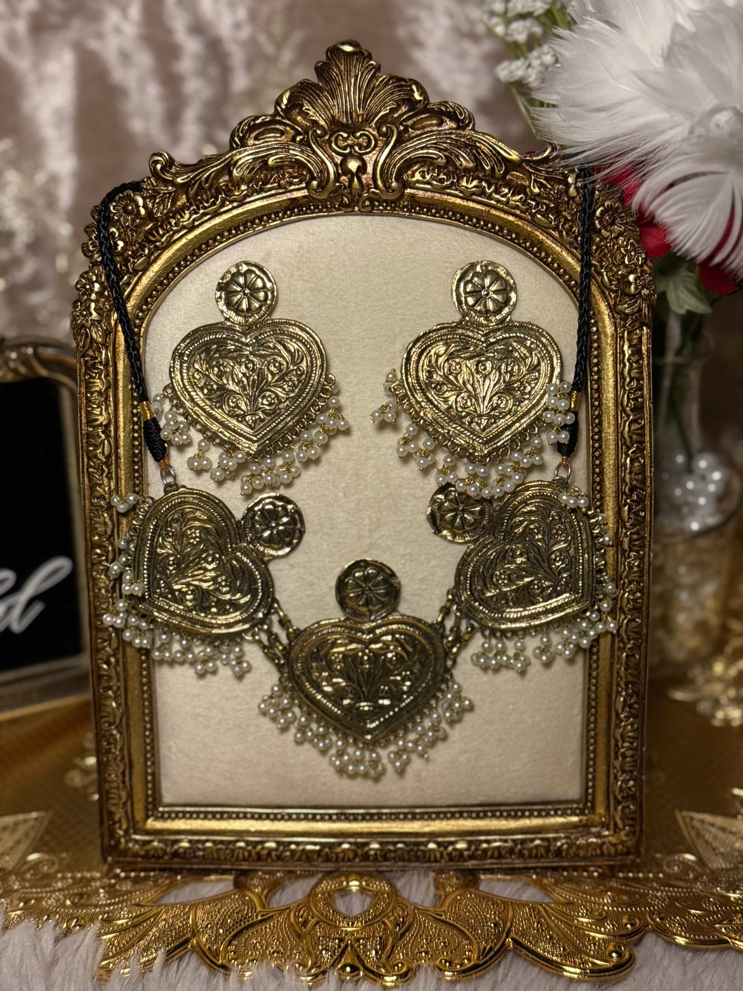 Heart Choker Set - Gold