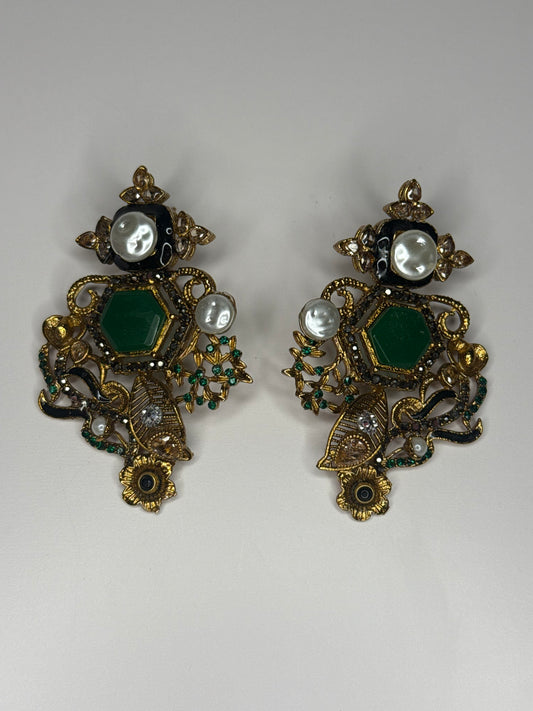 Green Turkish Earrings