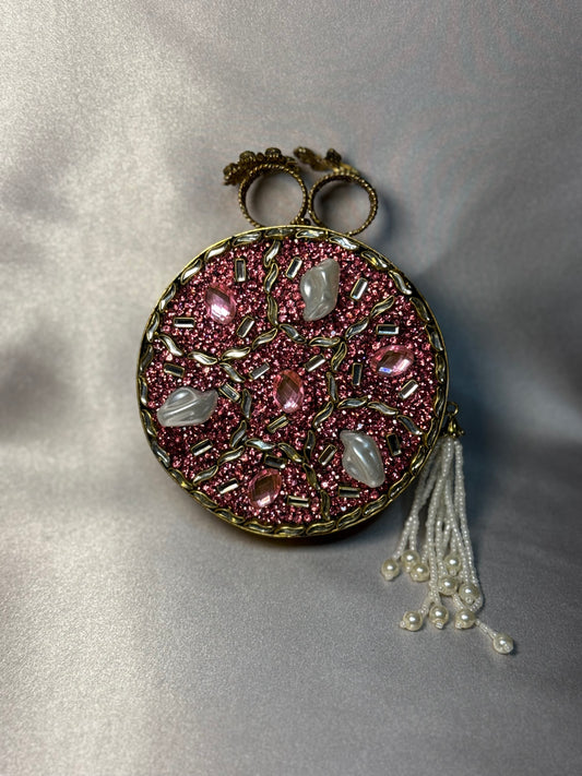 Light Pink Turkish Clutch - Gold
