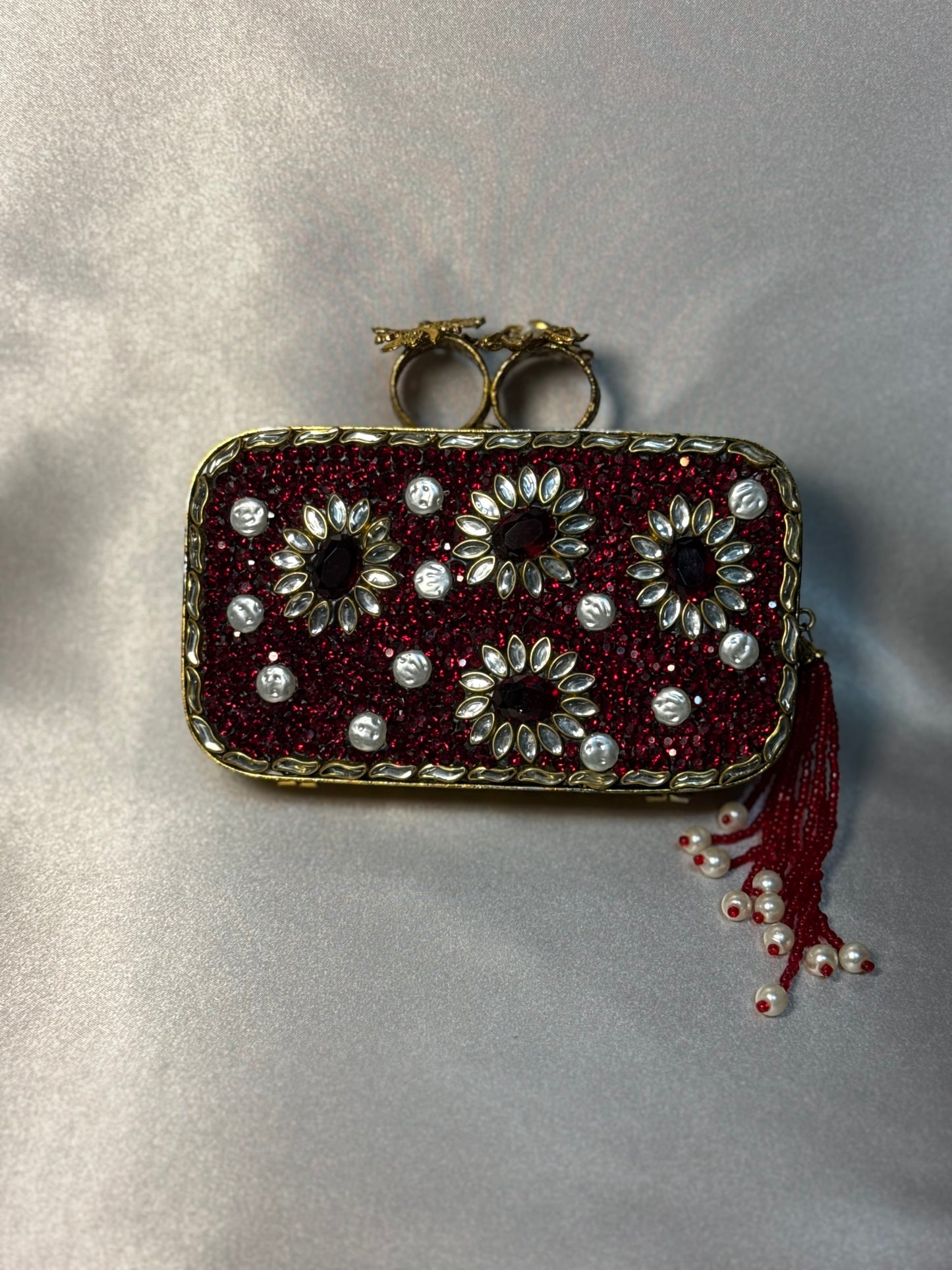 Red Turkish Clutch - Gold