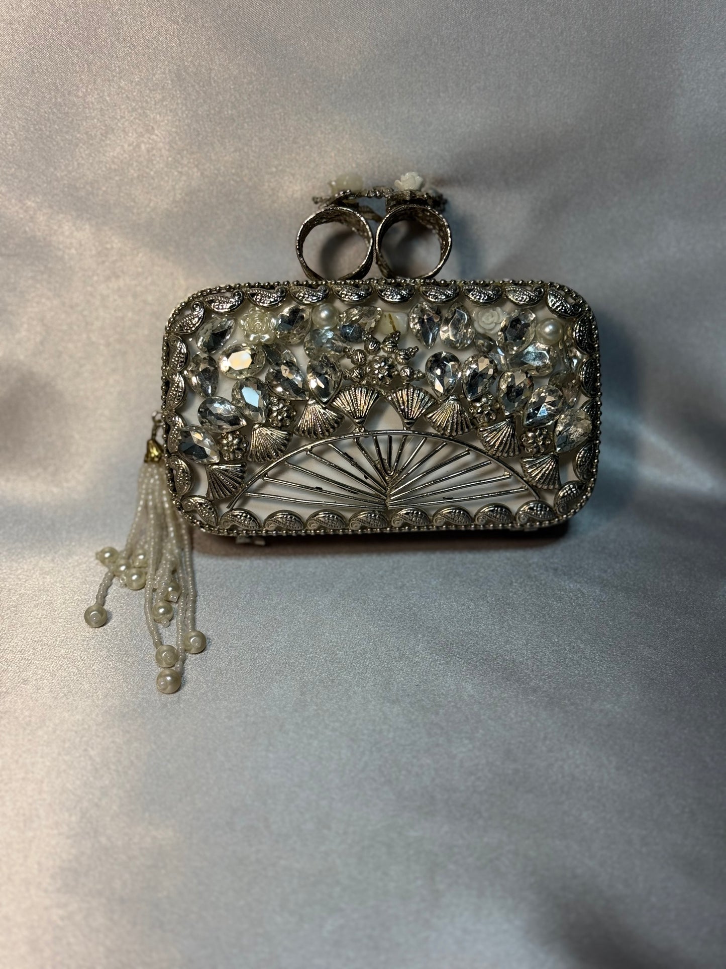 Light Blue Turkish Clutch - Silver