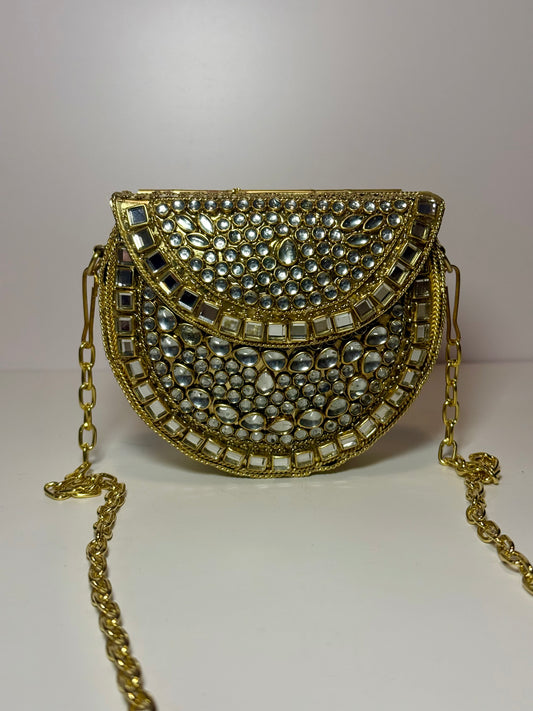 Maharani Gold Kundan Clutch