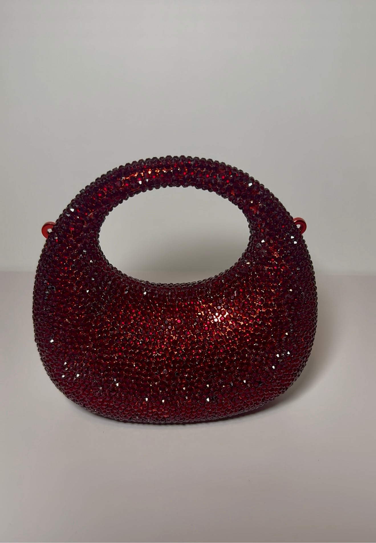 Maroon Rhinestone Clutch