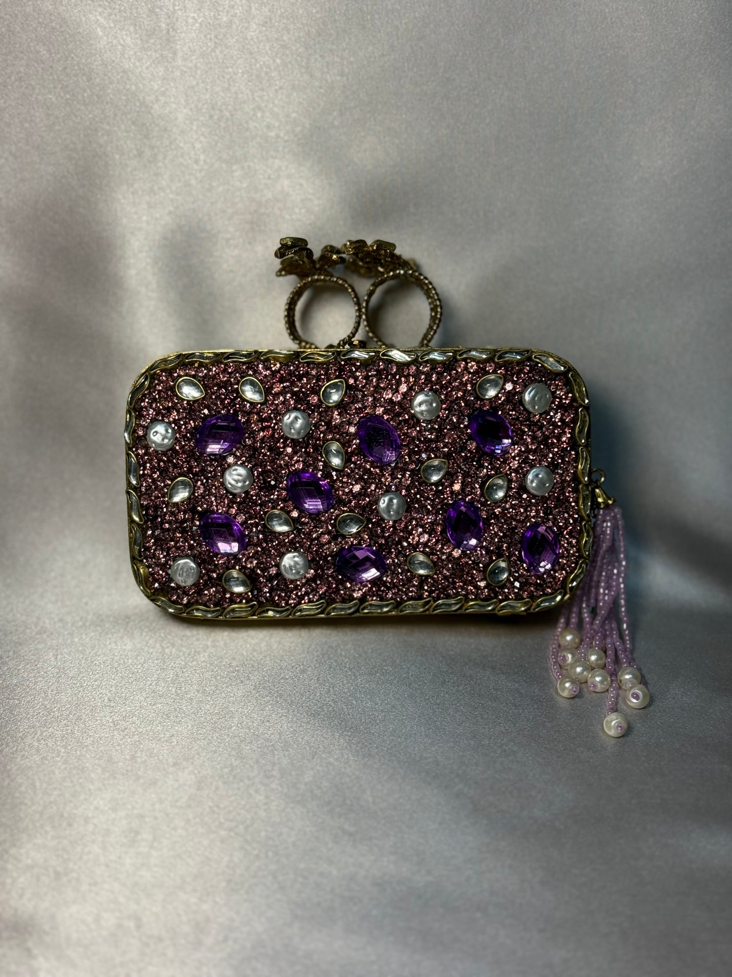 Lilac Turkish Clutch - Gold