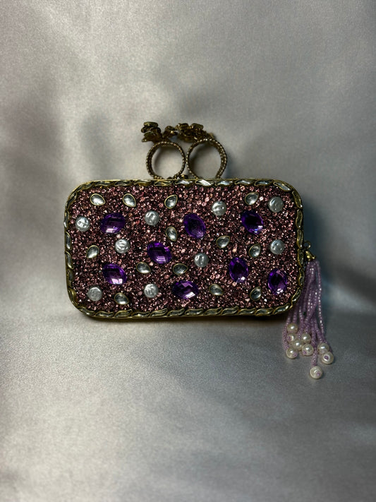 Lilac Turkish Clutch - Gold