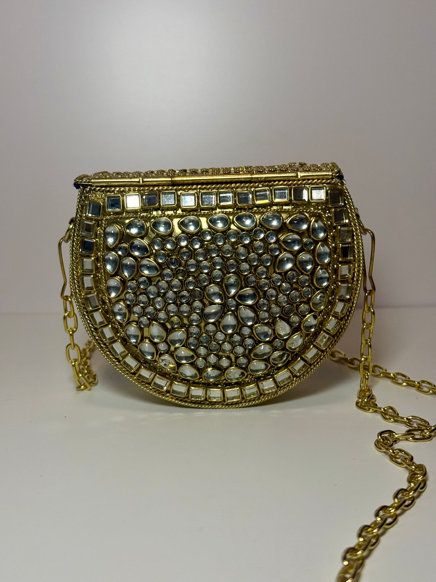 Maharani Gold Kundan Clutch
