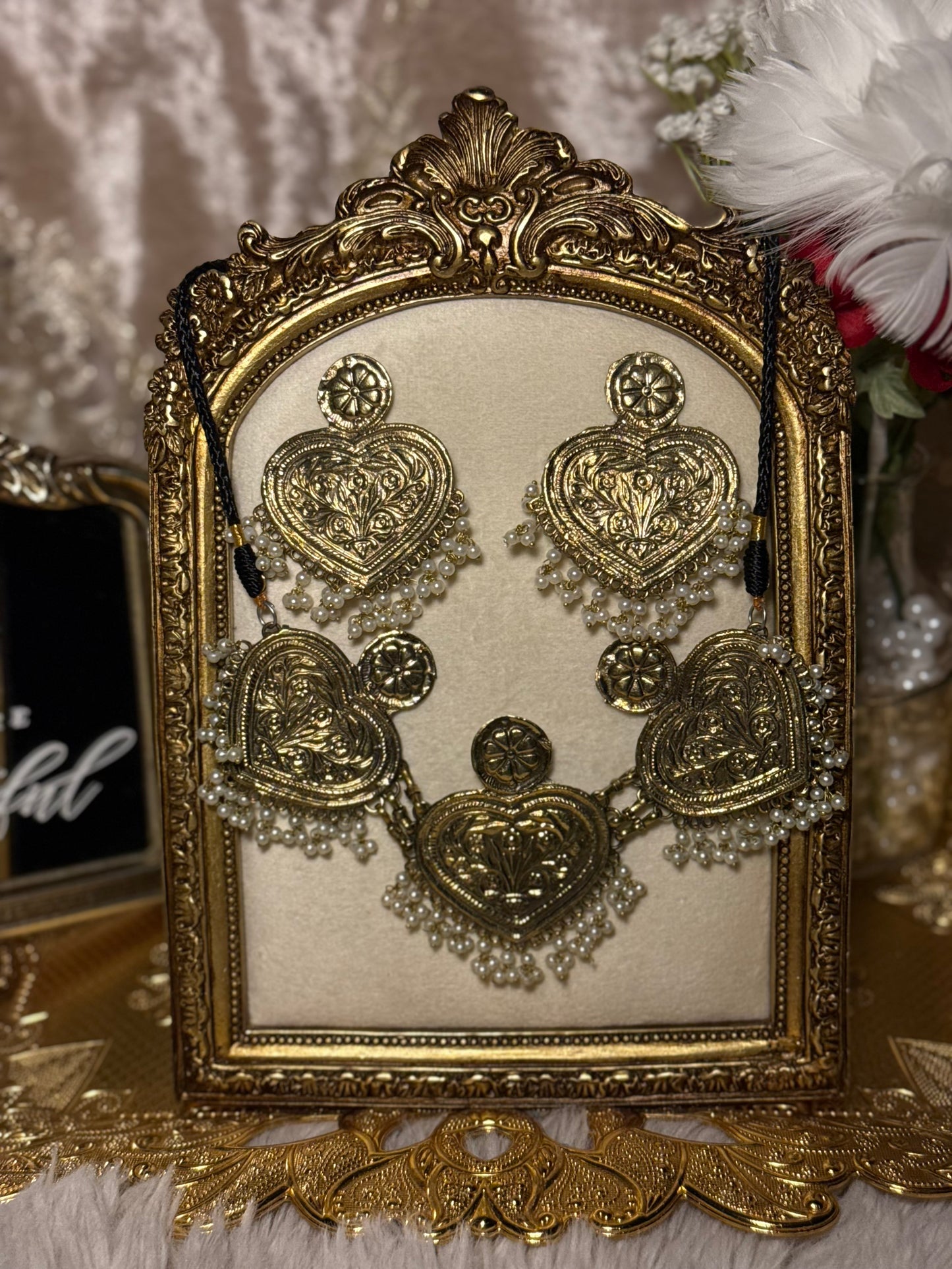 Heart Choker Set - Gold