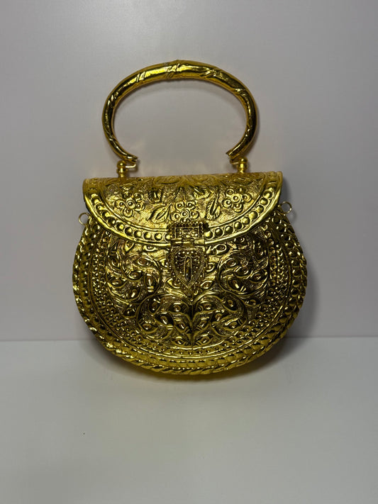 Shehzadi Clutch - Gold Circular