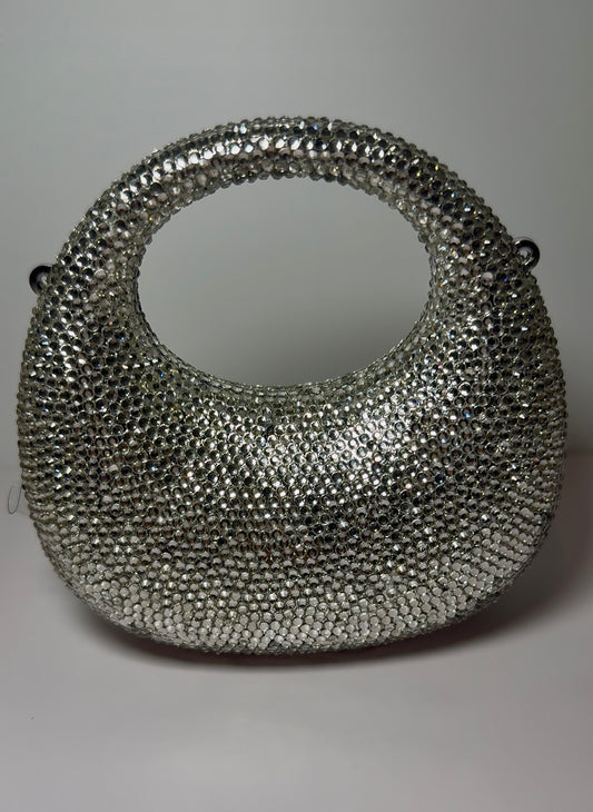 Silver Rhinestone Clutch