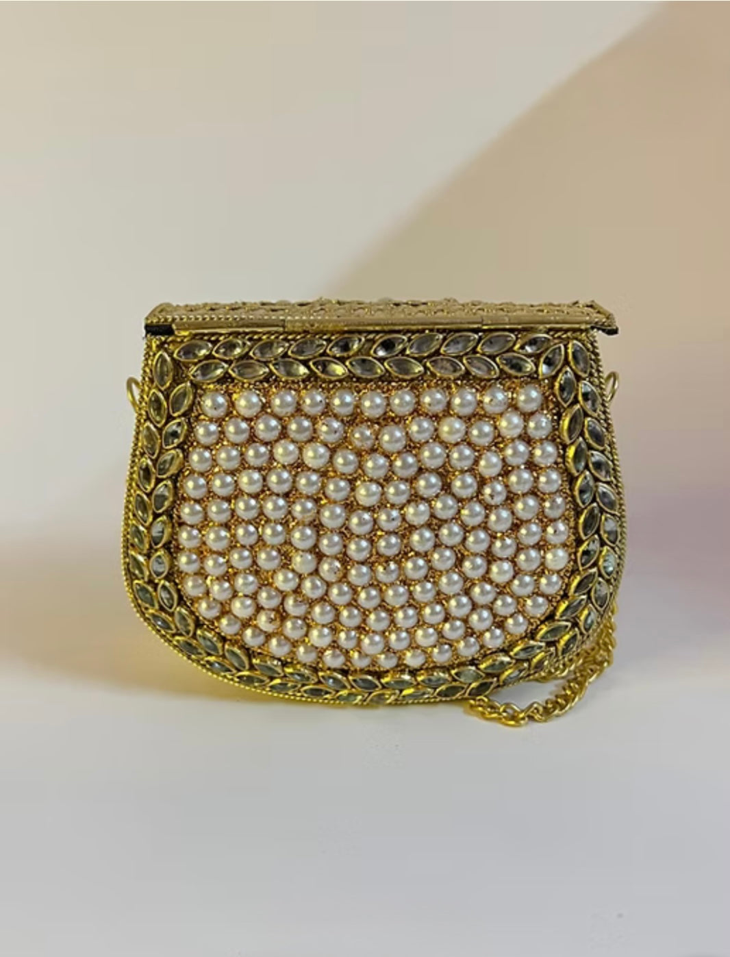 Maharani Pearl Kundan Clutch