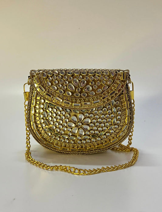 Maharani Gold Kundan Clutch