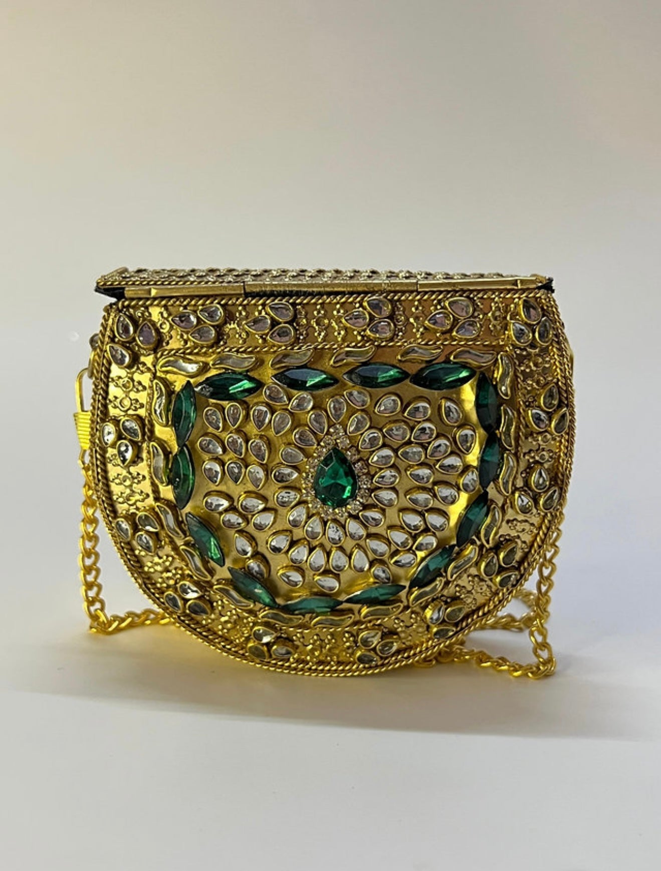 Maharani Emerald Kundan Clutch
