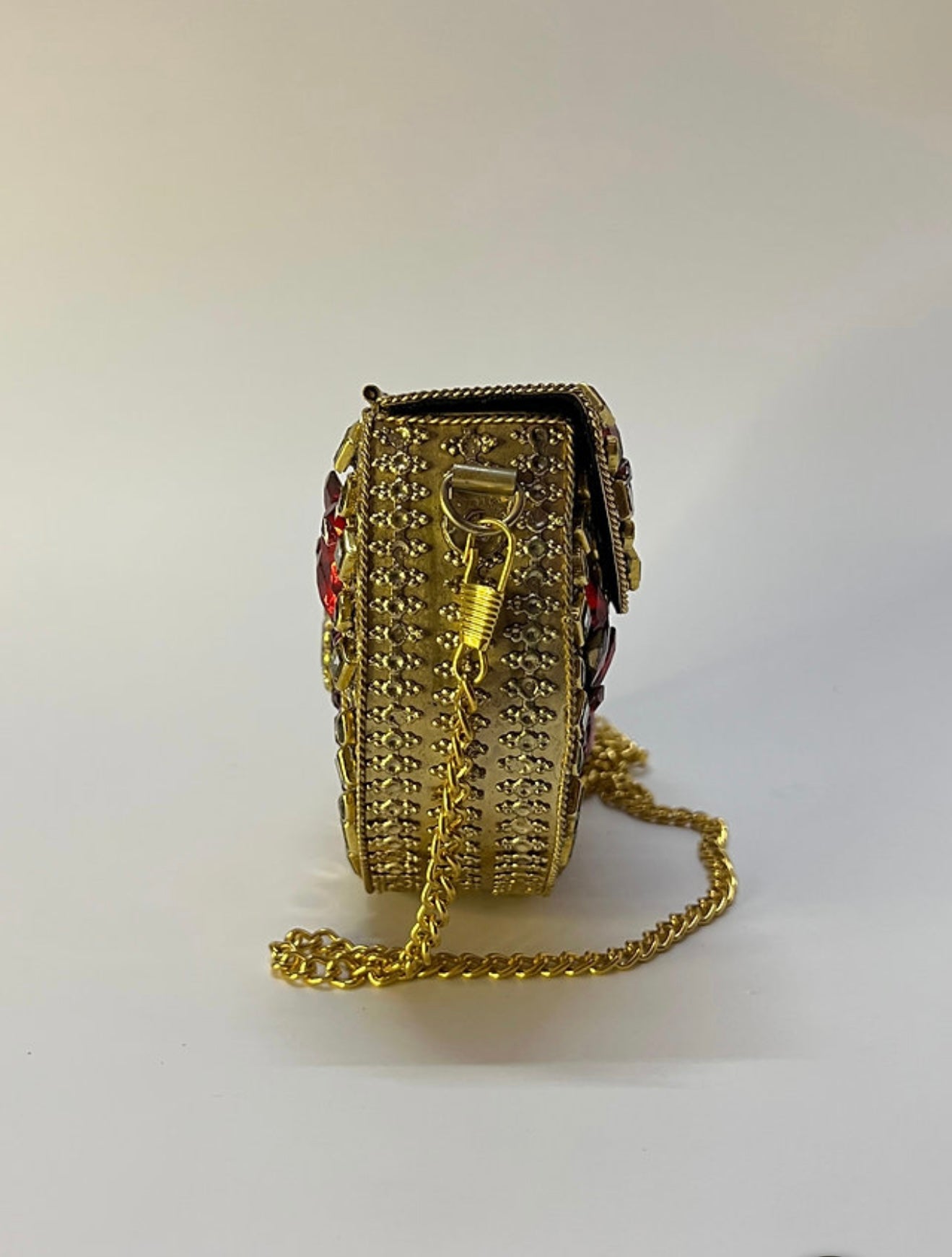 Maharani Red Kundan Clutch