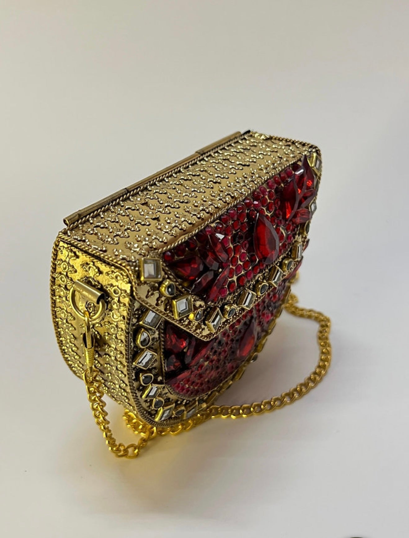 Maharani Red Kundan Clutch